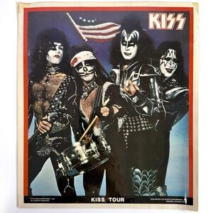 1976 KISS Tour Large Sticker Decal Poster 8.5x10 Gene Simmons Bi-Rite Enterprise